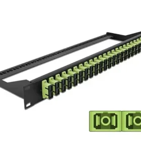 פאץ' פאנל אופטי ''19 לארון תקשורת עם 24 שקעים SC Duplex OM5 להרכבה DELOCK | 43397