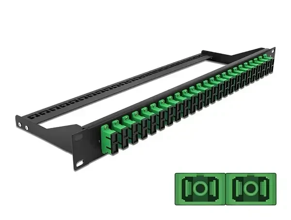פאץ' פאנל אופטי ''19 לארון תקשורת עם 24 שקעים SC Duplex OS2 להרכבה DELOCK | 43393
