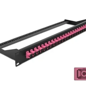 פאץ' פאנל אופטי ''19 לארון תקשורת עם 24 שקעים SC Simplex OM4 להרכבה DELOCK | 43384
