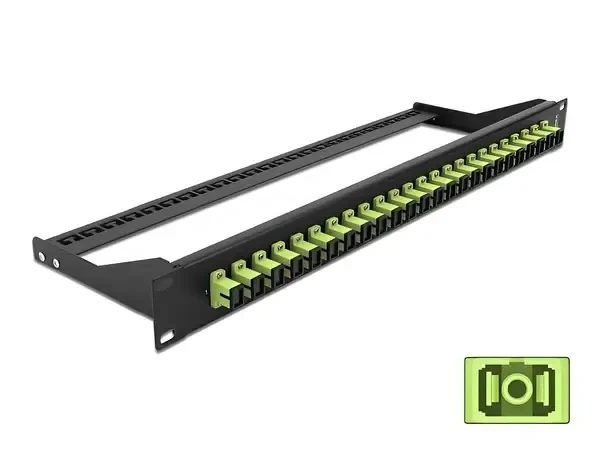פאץ' פאנל אופטי ''19 לארון תקשורת עם 24 שקעים SC Simplex OM5 להרכבה DELOCK | 43385
