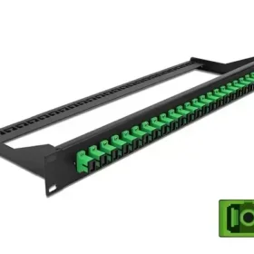 פאץ' פאנל אופטי ''19 לארון תקשורת עם 24 שקעים SC Simplex OS2 להרכבה DELOCK | 43381