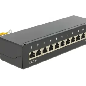 פאץ' פאנל שולחני Cat.6 עם 12 שקעים מסוככים DELOCK | 87296