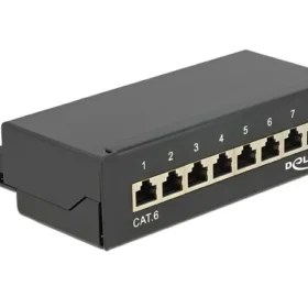 פאץ' פאנל שולחני Cat.6 עם 8 שקעים מסוככים DELOCK | 87672