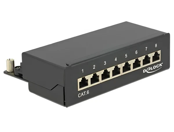 פאץ' פאנל שולחני Cat.6 עם 8 שקעים מסוככים DELOCK | 87672