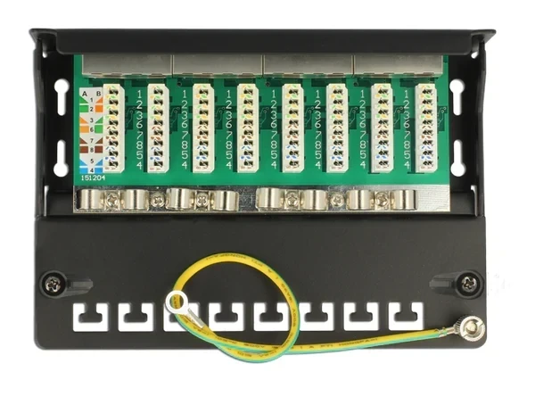 פאץ' פאנל שולחני Cat.6 עם 8 שקעים מסוככים DELOCK | 87672