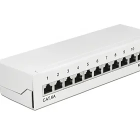 פאץ' פאנל שולחני Cat.6A עם 12 שקעים מסוככים DELOCK | 87679
