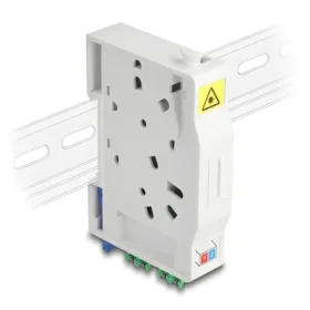 קופסא FTTH DIN Rail לחיבור 2 סיבים אופטיים LC Duplex להרכבה DELOCK | 85936