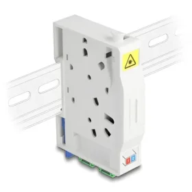 קופסא FTTH DIN Rail לחיבור 2 סיבים אופטיים SC Simplex להרכבה DELOCK | 85935
