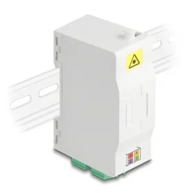 קופסא FTTH DIN Rail לחיבור 4 סיבים אופטיים LC Duplex להרכבה DELOCK 88098
