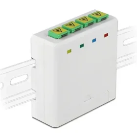 קופסא FTTH DIN Rail לחיבור 4 סיבים אופטיים SC Simplex להרכבה DELOCK | 85921