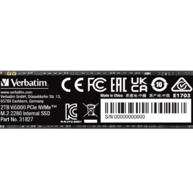זיכרון SSD פנימי PCIE4 NVME M.2 SSD 2TB בצבע שחור Verbatim | 31827 | Vi5000