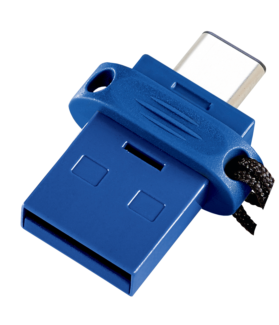 זיכרון נייד USB דיסק-און-קי חיצוני USB 3.0 DRIVE 64GB STORE'N'GO DUAL DRIVE 3.0/USB-C בצבע כחול Verbatim | 49967