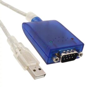 כבל מתאם USB ל-RS232 עם נוריות TXD/RXD בצבע לבן ftdichip | US232B-100-BULK
