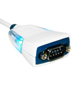 כבל פרימיום טורי USB ל-RS232 עם אלקטרוניקה משובצת, נוריות, חיבור DB9M בצבע לבן ftdichip US232R-100-BULK