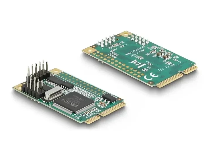 כרטיס MiniPCIe I/O PCIe full size Serial RS-232 עם 2 יציאות DB9 צ'יפ Moschip MCS9901 כסף DELOCK | 95273