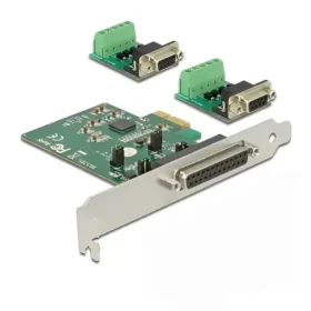 כרטיס PCIe x1 Serial RS-422/485 Low profile עם 2 יציאות DB9 צ'יפ Exar כסף DELOCK | 65841