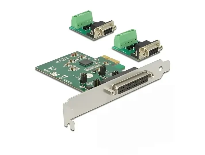 כרטיס PCIe x1 Serial RS-422/485 Low profile עם 2 יציאות DB9 צ'יפ Exar כסף DELOCK | 65841