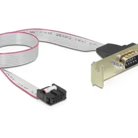 לוחית קצה סריאלי Serial D-Sub 9 low profile חיווט 1:1 כסף DELOCK | 89300