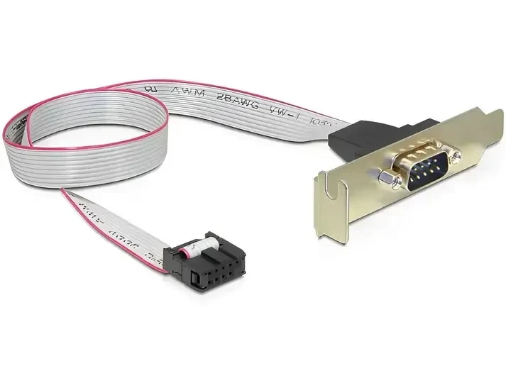 לוחית קצה סריאלי Serial D-Sub 9 low profile חיווט 1:1 כסף DELOCK | 89300