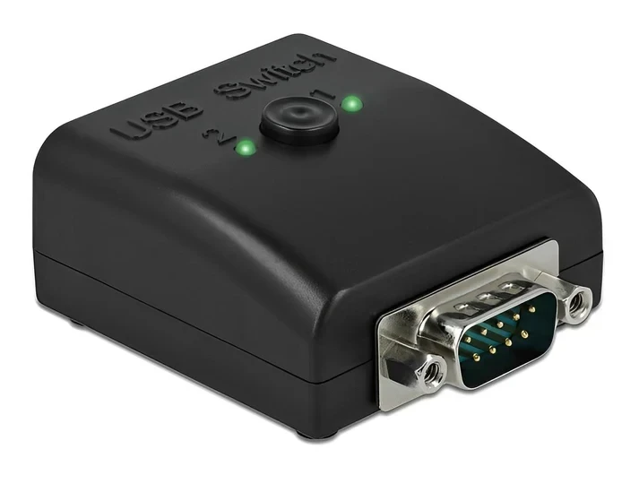 מיתוג Serial RS-232 דו - כיווני תקע DB9 לשני שקעים USB צ'יפ FTDI בצבע שחור DELOCK | 87756