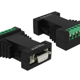 ממיר DB9 Serial RS-232 לחיבור Terminal Block Serial RS-422/485 עם הגנת 15kV ESD ובידוד 2.5kV עמיד בטמפרטורה 40°C- עד 85°C בצבע שחור DELOCK | 87686