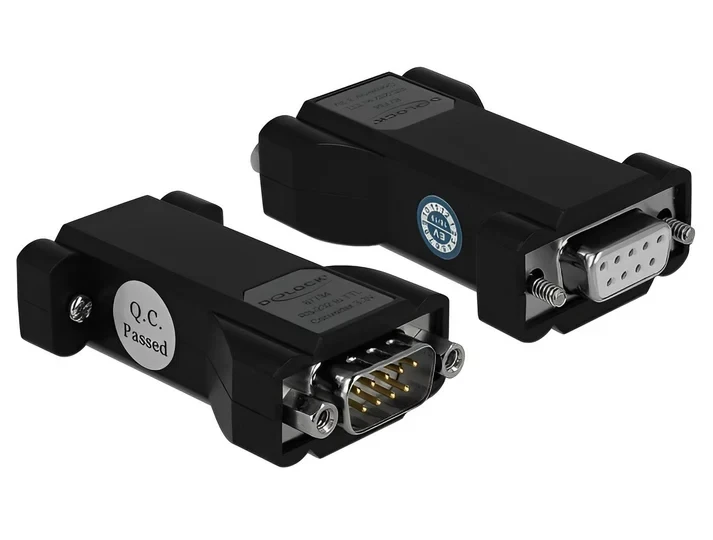 ממיר DB9 Serial RS-232 נקבה לחיבור DB9 Serial LVTTL / LVCMOS 3.3 V זכר עם הגנת ESD 3 kV בצבע שחור DELOCK | 87734
