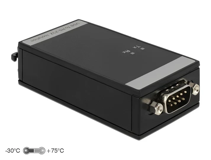 ממיר USB 2.0 לחיבור DB9 Serial RS-232 5 kV Isolation צ'יפ FTDI בצבע שחור DELOCK | 62502