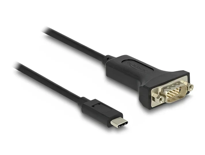 ממיר USB-C לחיבור DB9 Serial RS-232 צ'יפ FTDI אורך 1 מטר DELOCK 64195