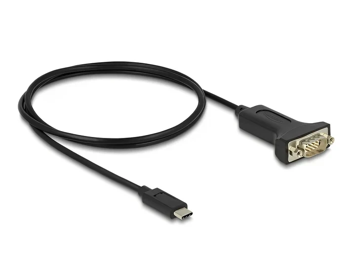 ממיר USB-C לחיבור DB9 Serial RS-232 צ'יפ FTDI אורך 1 מטר DELOCK 64195
