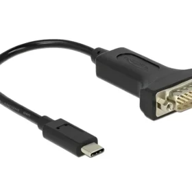 ממיר USB-C לחיבור DB9 Serial RS-232 צ'יפ FTDI אורך 15 ס"מ DELOCK | 63908