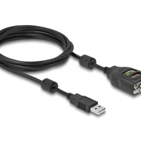 ממיר USB לחיבור DB9 Serial RS-232 עם בידוד גלווני 2.5kV צ'יפ FTDI אורך 2 מטר DELOCK | 64154