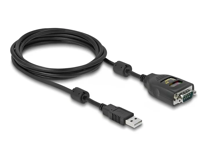 ממיר USB לחיבור DB9 Serial RS-232 עם בידוד גלווני 2.5kV צ'יפ FTDI אורך 2 מטר DELOCK | 64154
