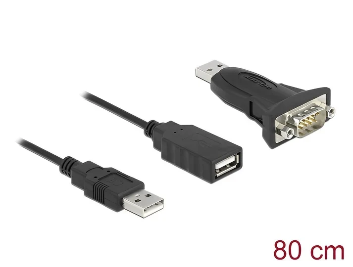 ממיר USB לחיבור DB9 Serial RS-232 צ'יפ FTDI אורך 0.8 מטר DELOCK | 61506