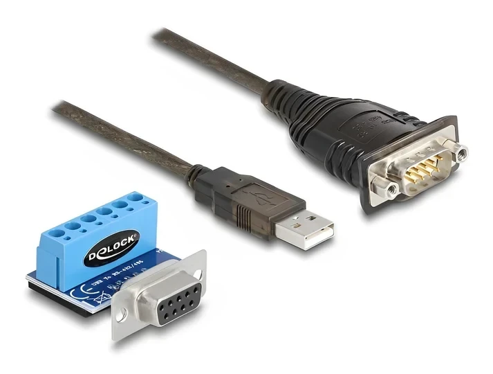 ממיר USB לחיבור DB9 Serial RS-422/485 צ'יפ FTDI אורך 80 ס"מ בצבע שחור DELOCK | 62406