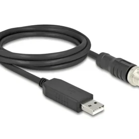 ממיר USB לחיבור M12 Serial RS-232 צ'יפ FTDI אורך 1.8 מטר DELOCK | 64257