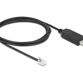 ממיר USB לחיבור R10 Serial RS-232 עם הגנת ESD צ'יפ FTDI עבור Meade Autostar בצבע שחור DELOCK | 66738