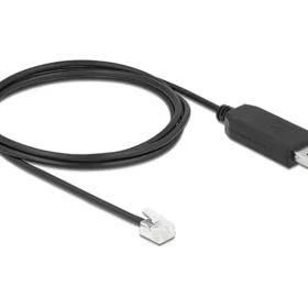 ממיר USB לחיבור RJ12 Serial RS-232 עם הגנת ESD צ'יפ FTDI עבור Skywatcher בצבע שחור DELOCK | 66735
