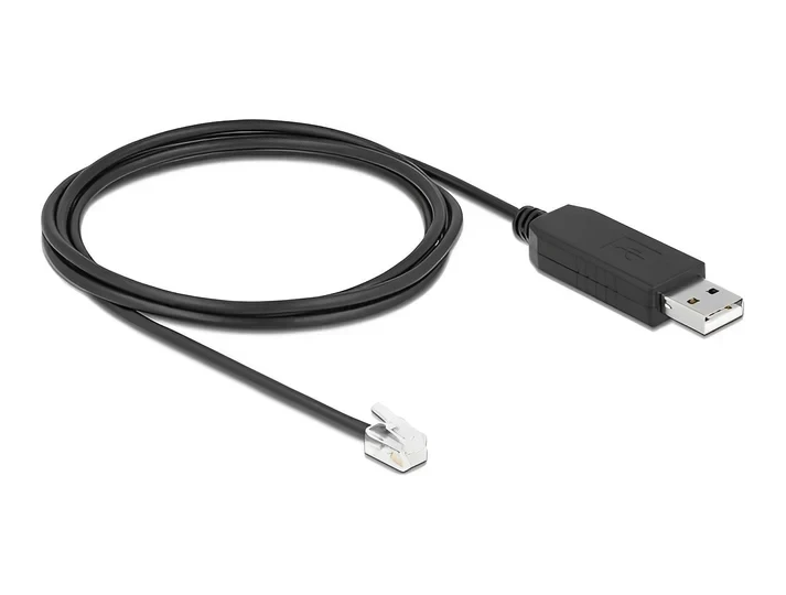 ממיר USB לחיבור RJ9RJ10 Serial RS-232 עם הגנת ESD צ'יפ FTDI עבור Celestron NexStar בצבע שחור DELOCK 66734