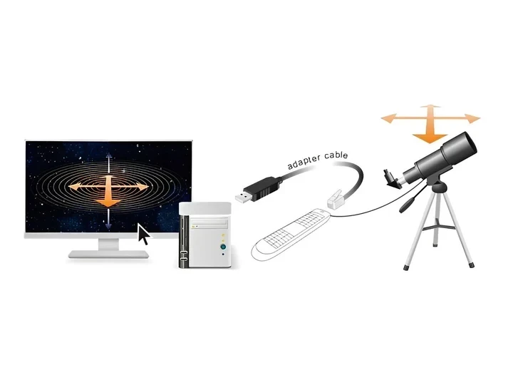 ממיר USB לחיבור RJ9RJ10 Serial RS-232 עם הגנת ESD צ'יפ FTDI עבור Celestron NexStar בצבע שחור DELOCK 66734