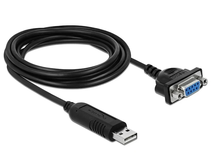 ממיר USB לחיבור Serial RS-232 עם שקע DB9 Compact צ'יפ FTDI אורך 1.8 מטר DELOCK | 66281
