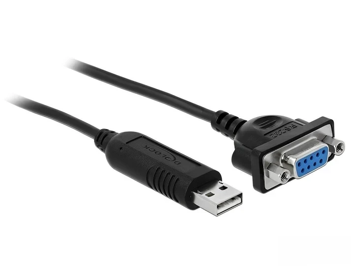 ממיר USB לחיבור Serial RS-232 עם שקע DB9 Compact צ'יפ FTDI אורך 1.8 מטר DELOCK | 66281