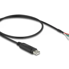 ממיר USB לחיבור Serial RS-485 עם 3 גידים פתוחים צ'יפ FTDI בצבע שחור DELOCK 63508