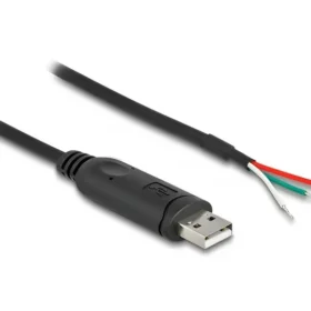 ממיר USB לחיבור Serial RS-485 עם 3 גידים פתוחים צ'יפ FTDI בצבע שחור DELOCK | 64242