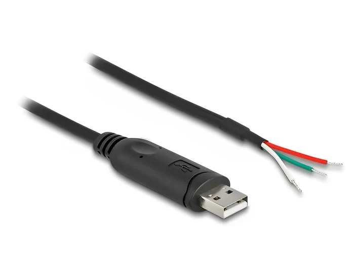 ממיר USB לחיבור Serial RS-485 עם 3 גידים פתוחים צ'יפ FTDI בצבע שחור DELOCK | 64242