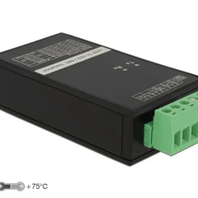 ממיר USB לחיבור Terminal Block Serial RS-422485 עם בידוד גלווני 3kV עמיד בטמפרטורה 30°C- עד 75°C צ'יפ FTDI בצבע שחור DELOCK 62501