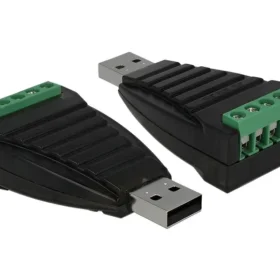 ממיר USB לחיבור Terminal Block Serial RS-422/485 עם הגנת מתח 600W עמיד בטמפרטורה 40°C- עד 85°C צ'יפ FTDI בצבע שחור DELOCK | 87738