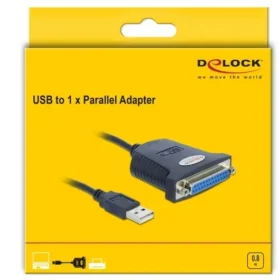 ממיר USB לחיבור פרלל DB25 Parallel אורך 80 ס"מ DELOCK | 61330