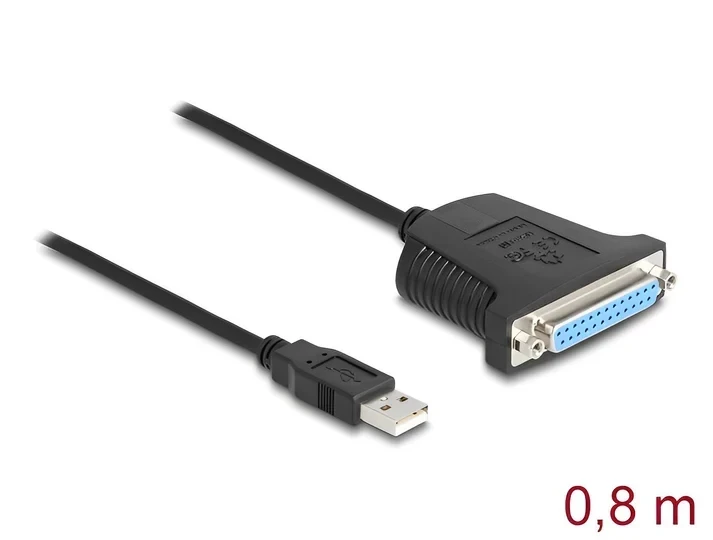 ממיר USB לחיבור פרלל DB25 Parallel אורך 80 ס"מ DELOCK | 61330