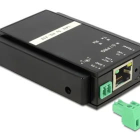 ממיר אתרנט RJ45 LAN TCPIP לחיבור DB9 Serial RS-232 בצבע שחור DELOCK 62504