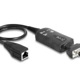 ממיר אתרנט RJ45 LAN לחיבור DB9 Serial RS-232 בצבע שחור DELOCK | 62976